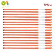 48In 100PK Driveway Markers Snow Stakes Reflective Markers Diameter 5/16" Orange