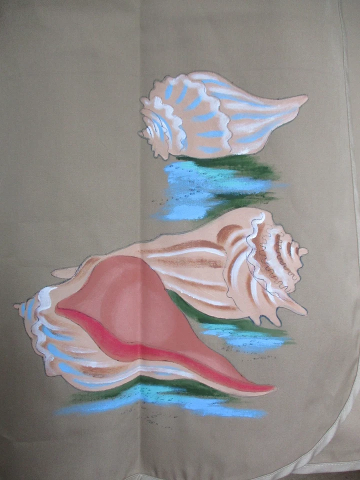 Falda envolvente vintage Candy Wrappers conchas marinas medianas color beige tostado algodón M Foto 2 de 4