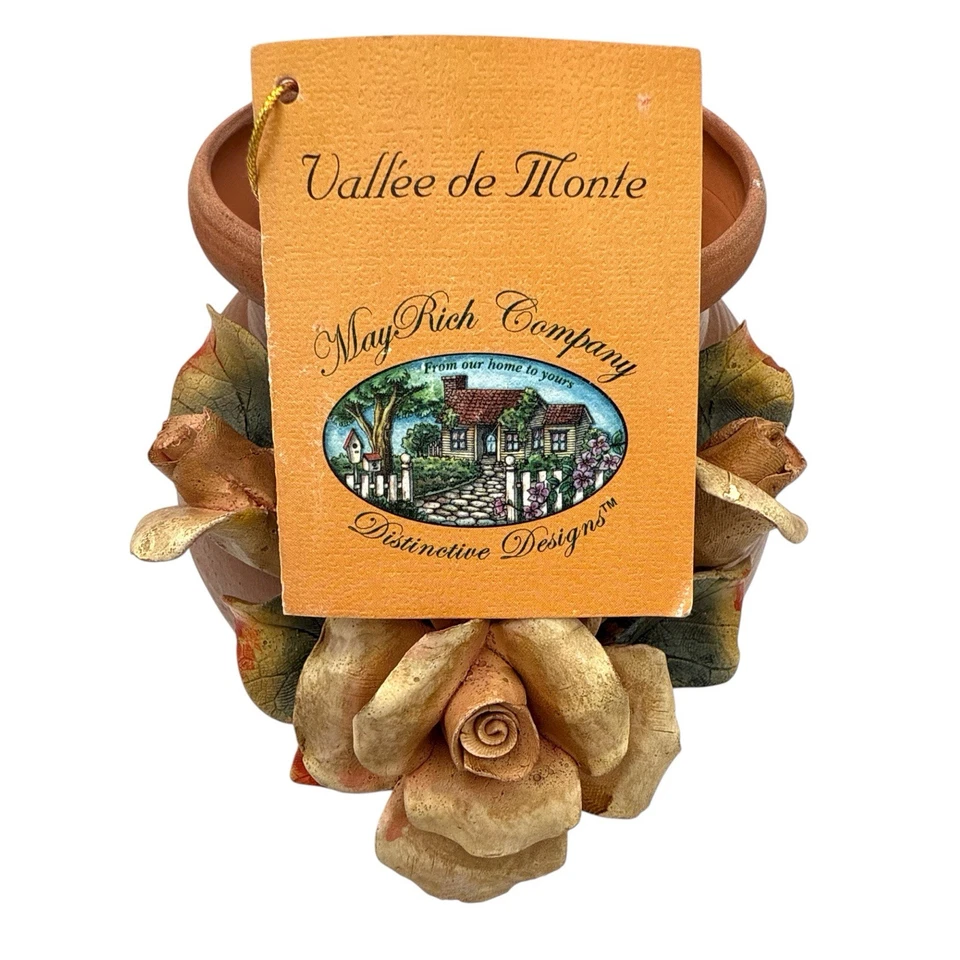 Jarrón de terracota MayRich Vallée de Monte - 3D rosa floral decoración del hogar francés Foto 2 de 4