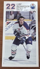 Vintage Mid 90s Edmonton Oilers Luke Richardson Large Hockey Trading Card