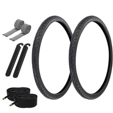 PRO BICYCLE TIRE 20" X 1-1/8" ALL BLACK 2 TIRES W/ TUBES,STRIPS,LEVERS P-1159