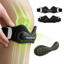 HANDBODE Patellar Tendon Support Strap, Black, 1 PC Silicone Patella Strap