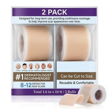 2 pack Scar Removal Silicone Tape for Hypertrophic Scars  Keloids, 1.6'' x60"