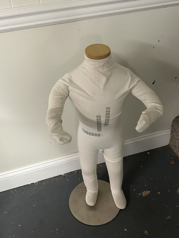 Child Size Headless Fabric Covered Foam Mannequin 32” Tall With Stand 