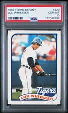 1989 TOPPS TIFFANY #320 LOU WHITAKER PSA 10
