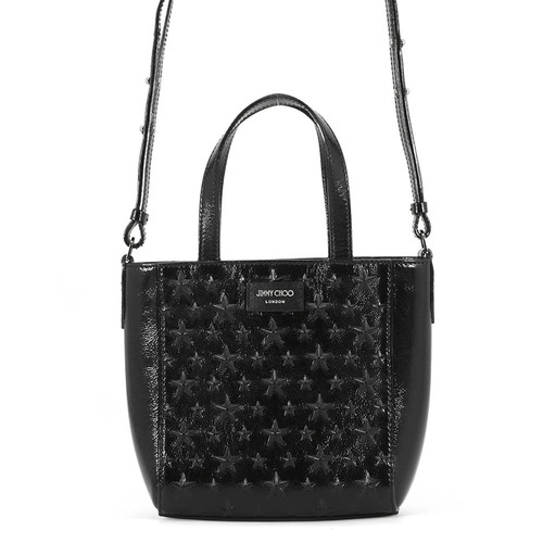 Jimmy Choo Handbag Pegasus Mini Star Embossed Patent JIMMY CHOO 2way Bag Black