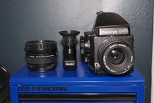 Mamiya 645 Super With AE Prism 80mm F/2.8 And 2x Teleconverter And Eyepiece And