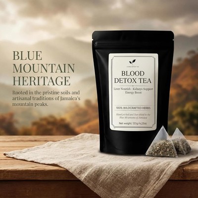 Jamaican Healing Garden Blood Detox Tea, Wildcrafted Herbs with Guaco, Burdock R