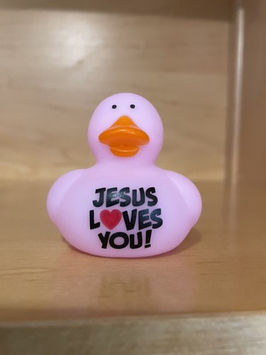 New Novelty Rubber Duck Set-Dashboard/Decor Fun 2"-2.5" Trio JESUS LOVES ME - Picture 4 of 8