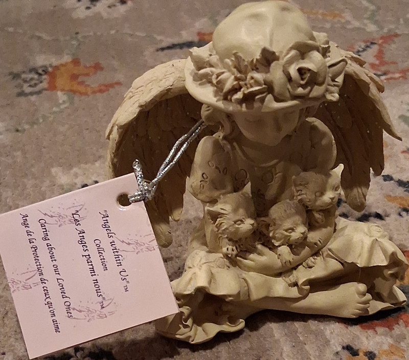 Angels within Us Painted Resin Glitter Angel Figurine w/ Tag, Small 4 in