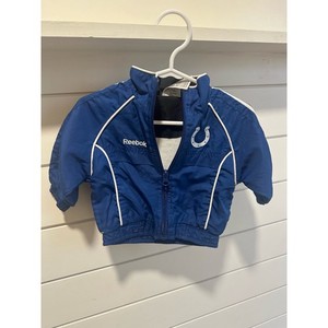 Reebok NFL Team Apparel Colts Blue/White Lined Full Zip Nylon Jacket 6-9M