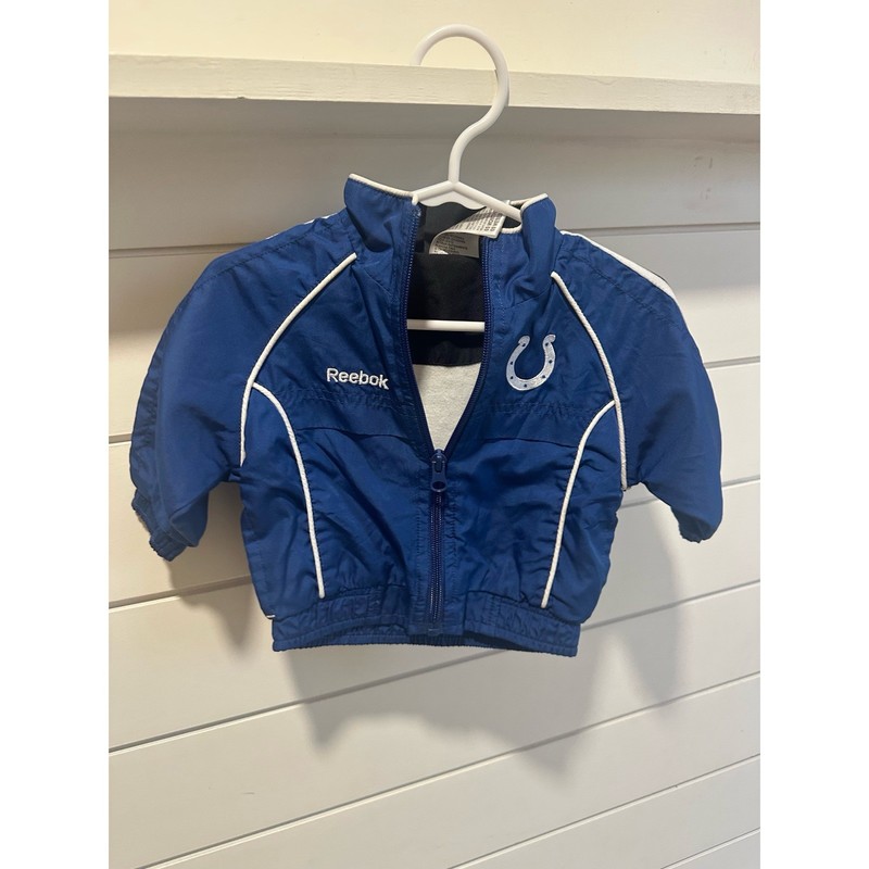 Reebok NFL Team Apparel Colts Blue/White Lined Full Zip Nylon Jacket 6-9M