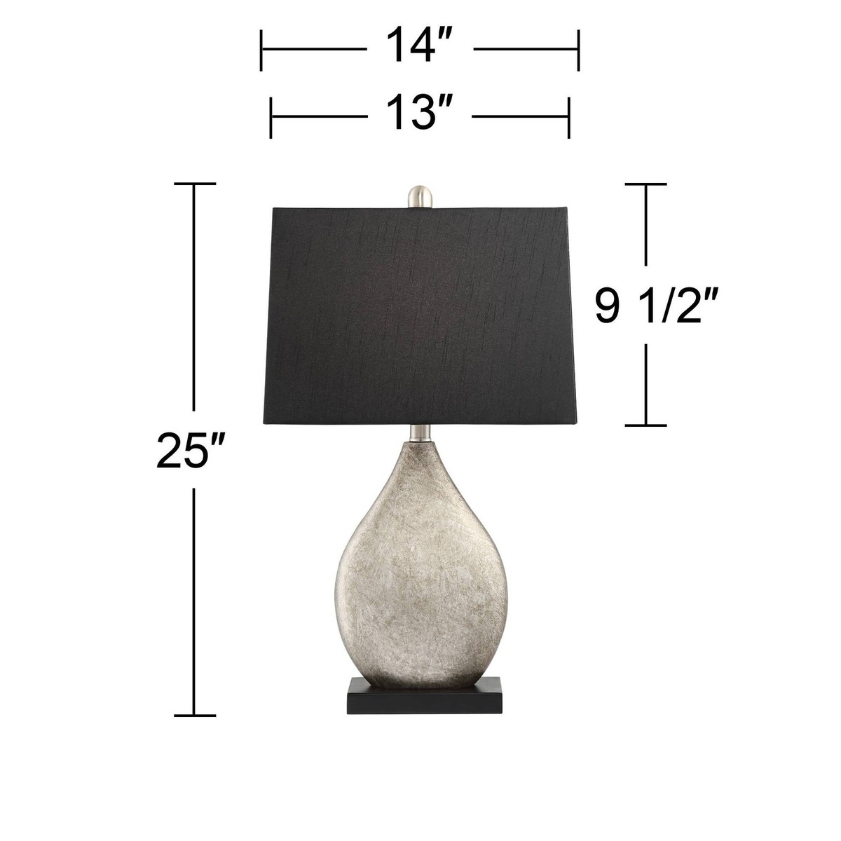 Marco Modern Table Lamps Set of 2 With Black Rectangular