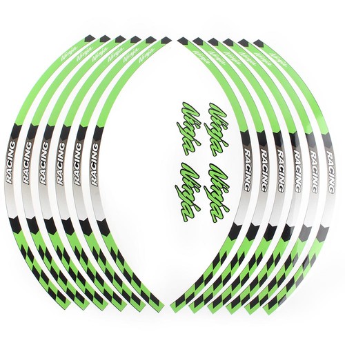 17" Rim Wheel Decals Green For KAWASAKI NINJA 1000/R/SX 250/R 300/600R/400/500/R - Picture 4 of 7