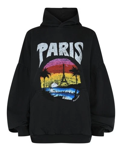 Balenciaga Womens Paris Tropical Round Hoodie deal from eBay