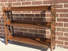 Antique 3 Shelf Wood Bookshelf, Victorian    37”L 33.5”H 9”D