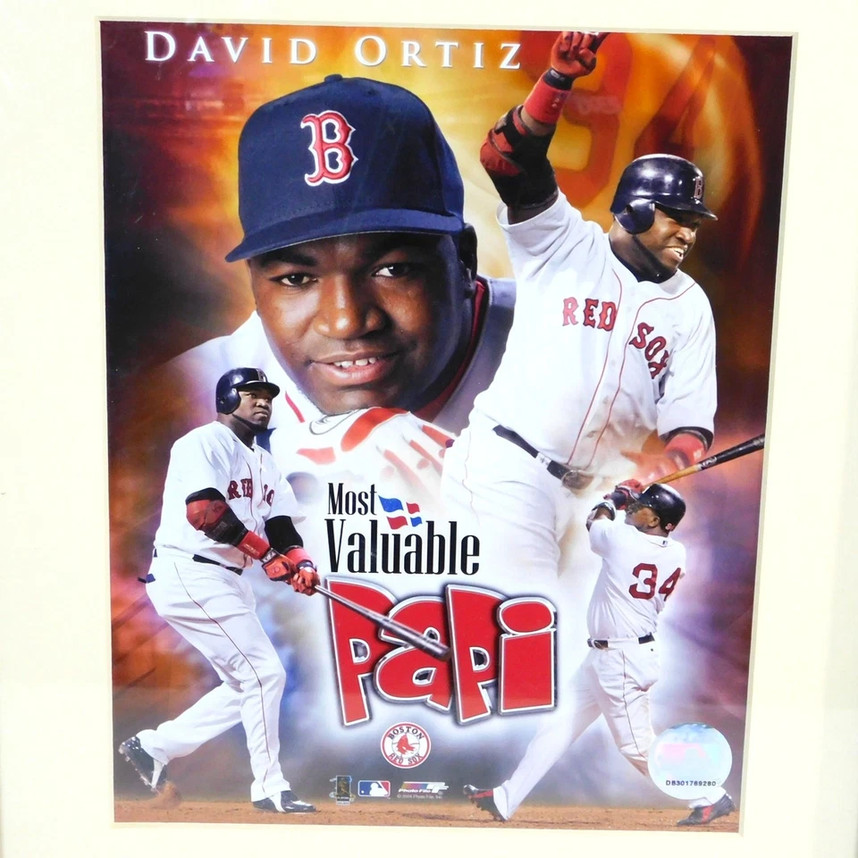 Vintage Boston Red Sox David Ortiz MVP Framed Matted Photo 13x16 Wall Hanging - Image 2 of 4