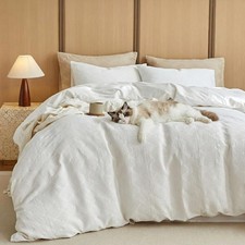 100 Cotton Waffle Weave Duvet Cover Set King Size 3 Pieces 1 Duvet Cover 10...