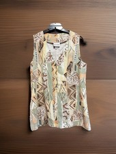 Jessica Scott Button Front Longline Vest Women's Medium Abstract Vintage 1990s