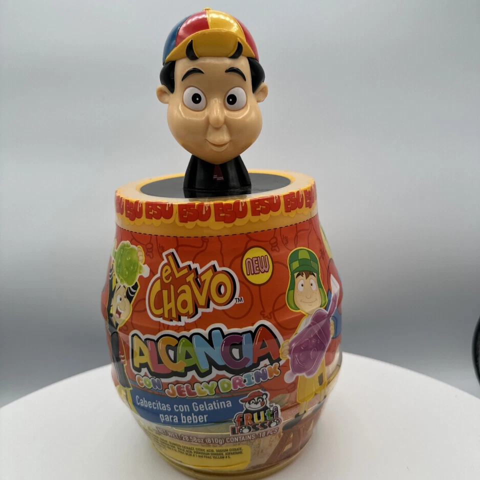 NEW Sealed El Chavo Del Ocho Candy Big Barrel Bank With Jelly Sticks Mexican X 4 - Image 3 of 4
