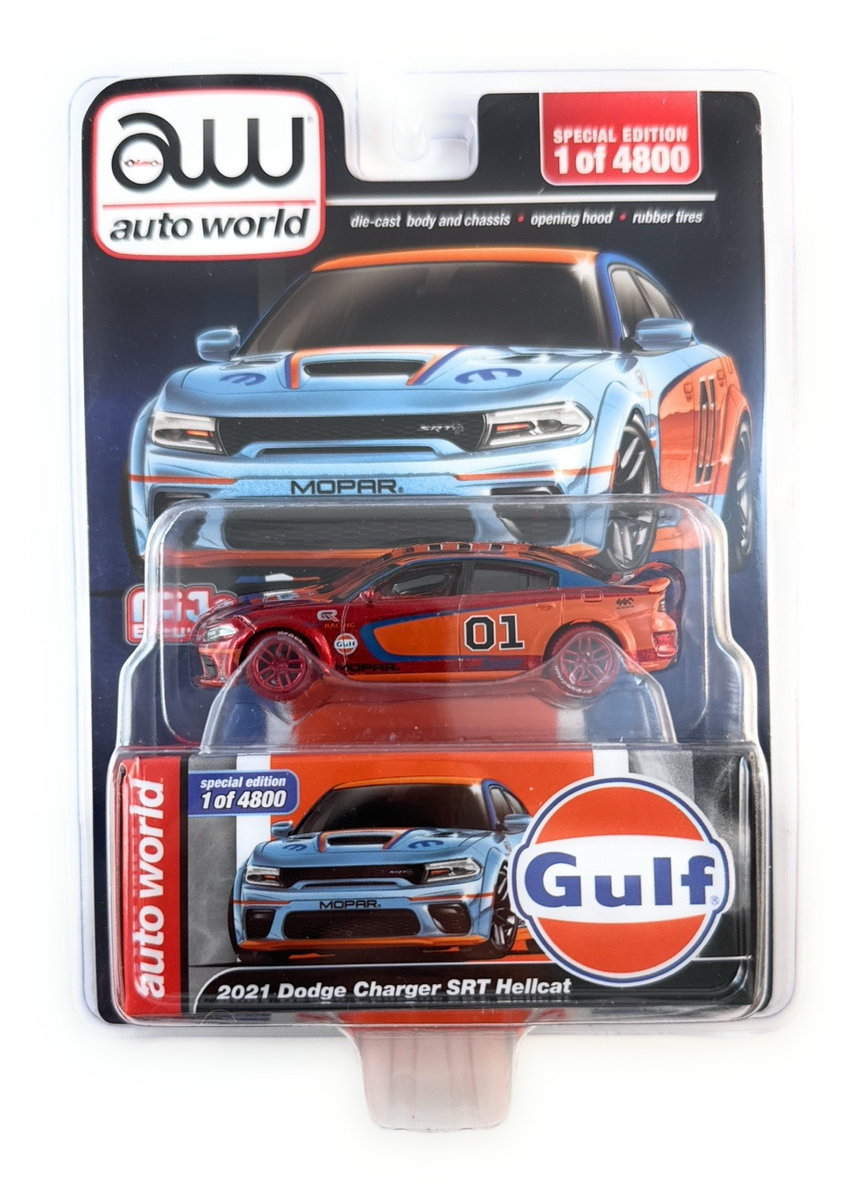chase AUTOWORLD 1:64 2021 DODGE CHARGER SRT HELLCAT CUSTOM GULF