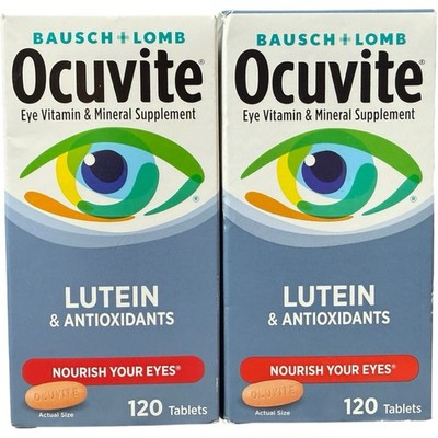 (2)  B & L Ocuvite Lutein Eye Vitamin & Mineral Tablets 120 ct each Exp-06/2026+