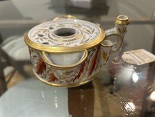 Antique English Porcelain Desk Pot / Inkwell, Early 19th Century (No Lid)