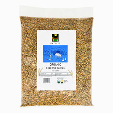 Pacific Organic Feed Rye Berries - Rich with Fiber & Minerals - 5Lbs