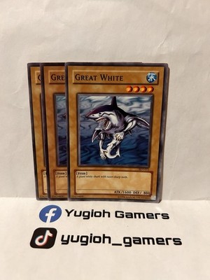YUGIOH GREAT WHITE X3 SDY-011 UNLIMITED COMMON LIGHT PLAYED