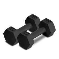 RBX Vinyl Coated Hand Weight Dumbbell Set - Hex Shaped, Roll Free for Body Bu...