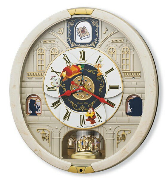 ディズニー時計 Seiko Disney Beauty and the Beast Mechanical Wall Clock