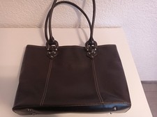 Borsa in pelle L.CREDI borsa con manici borsetta nera donna
