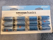 AMAZON BASICS CR123A LITHIUM BATTERIES 12 PACK