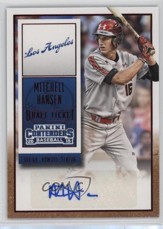 2015 Panini Contenders Draft Ticket Red Foil Mitchell Hansen #22 Auto 17wc