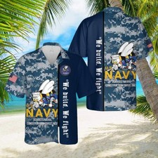 Us Navy Seabees Naval Construction Force ncf Hawaiian Shirt