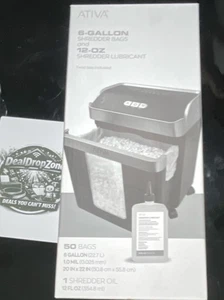 Sacs de shredder d'Ativa 6-Gallon 50-Pack avec 12oz Combo d'huile de broyeur