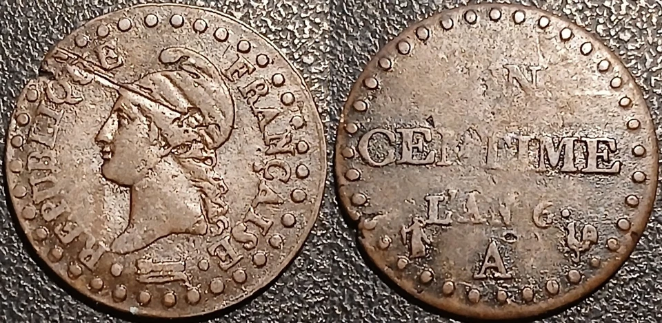 France - Directoire - 1 centime Dupré l'an 6 A, Paris 36/36 ! F.100/13 - Photo 1/1