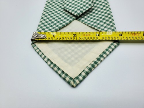 Gallo - Colección Ruffler Corbata de algodón fino verde blanco a cuadros. "W-3 3/4"" L-54""" - Imagen 6 de 6