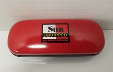 Sun Equipped Sunglass Hardcase, Clamshell, Red And Black