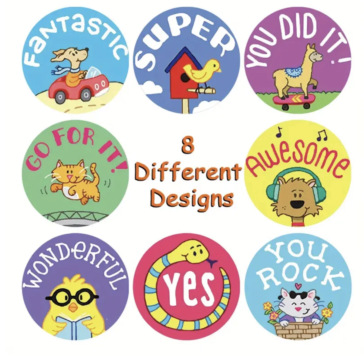 Positive Encouragement Reward Stickers 2.5cm 50/100pc Teacher Kids Merit Award