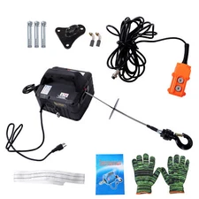 1500W 1100 lbs 2-in-1 Electric Hoist Winch, Portable Power Winch Crane 13 ft/min