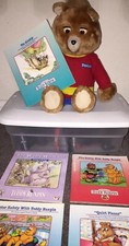 1998 VTG Teddy Ruxpin Plush Bundle Lot 7 Books Airship 1 Tape READ Does Not Play