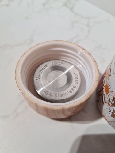 Vacuum Flask Chic Mini 180ml Floral Pattern Leak Proof Wood Grain Lid - Picture 4 of 8