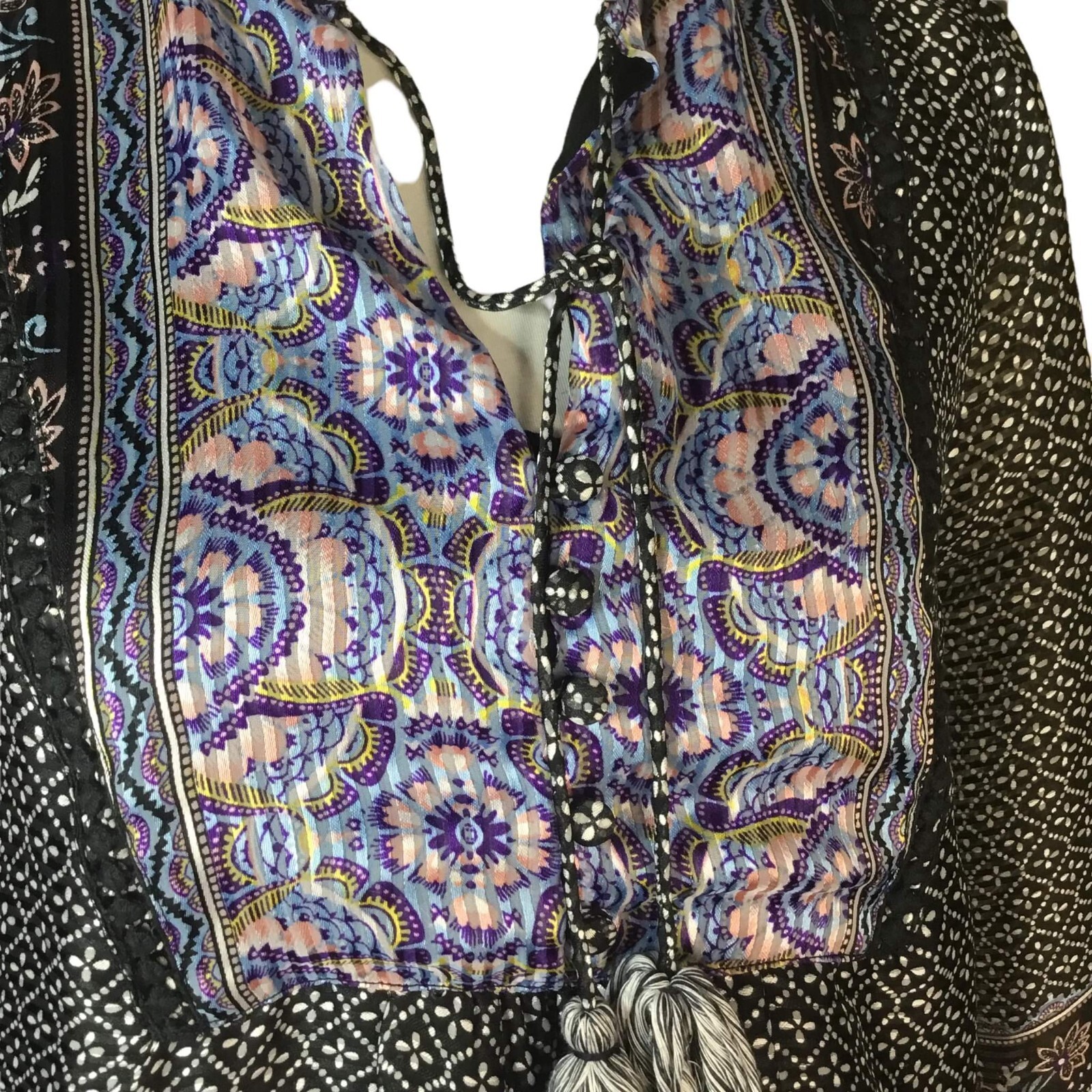 AQUA Multi Women’s Mixed Media Patterned Long Sle… - image 9