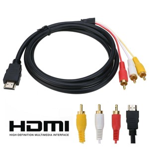 HDMI-Male-To-3-RCA-AV-Audio-Video-5FT-Cable-Cord-Adapter-For-TV-HDTV-DVD-1080p