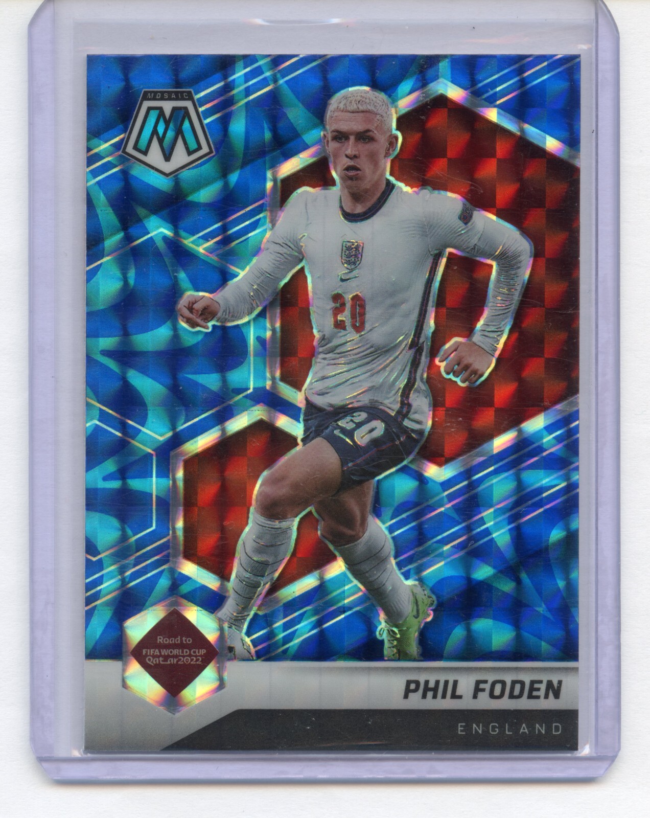 2021-22 Panini Mosaic FIFA Road to World Cup #39 Phil Foden REACTIVE BLUE