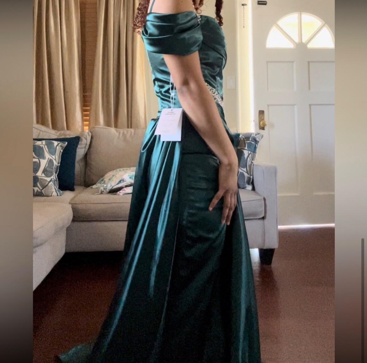 ebay green prom dress mermaid lace prom dress Stunning Dark Green Mermaid Prom Dress with  Sleeveless Beading and Lac  Newinlook