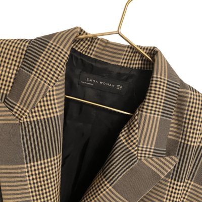 Zara Woman Brown Plaid Tailored Blazer Jacket XS Cinched Waist Notched Lapel XS | eBay Zara Woman Brown Plaid Tailored Blazer Jacket XS Cinched Waist Notched Lapel XS | eBay