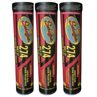 Schaeffer's Oil Moly EP Synthetic Plus Waterproof Grease (3 tubes) #274 NLGI#00
