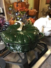 Rare Staub Green Basil Pumpkin, 3.5 Qt Cast Iron BNIB.   Perfect Gift!